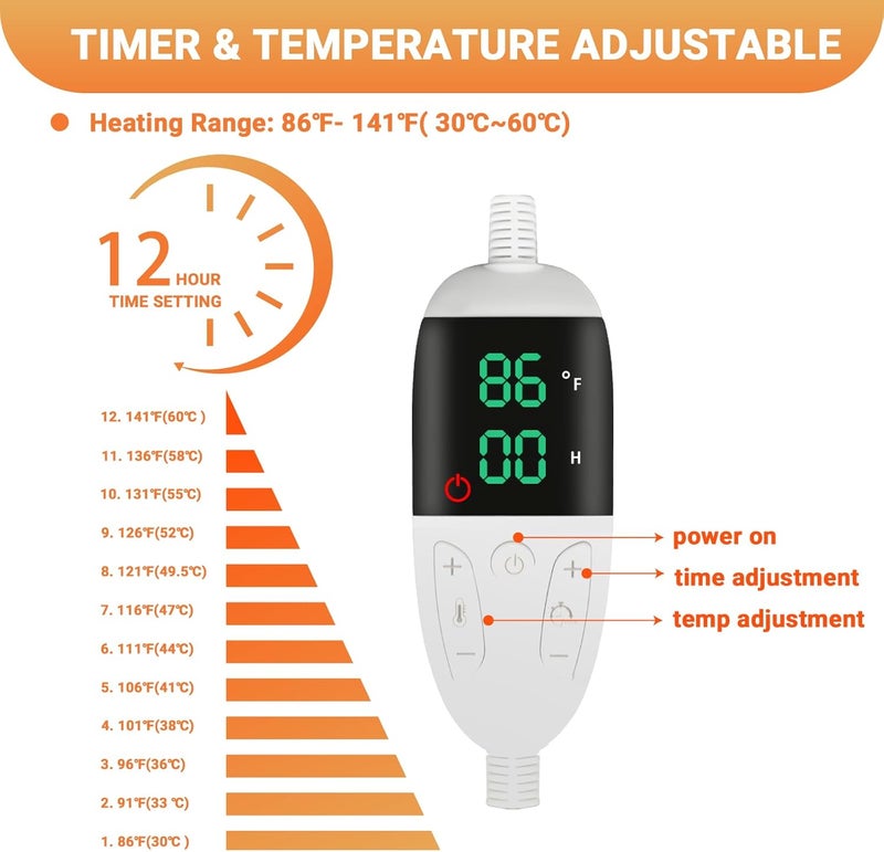 TinyWiz Pet Heating Pad for Dogs and Cats with Temperature Adjustable Timer, Indoor Outdoor Heated Bed with Overheating Protection and Warming Pad for Cat Dog House - Image 2